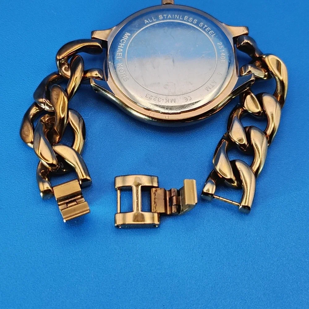 Vintage 2014 Michael Kors Rose Gold Designer 44mm Women's Quartz Fashion Watch